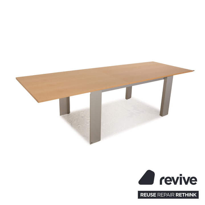 Rolf Benz Holz Esstisch Braun Eiche Aluminium Ausziehfunktion 160/280 x 75 x 98 cm