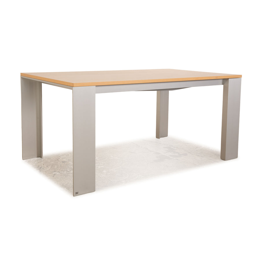 Rolf Benz Holz Esstisch Braun Eiche Aluminium Ausziehfunktion 160/280 x 75 x 98 cm