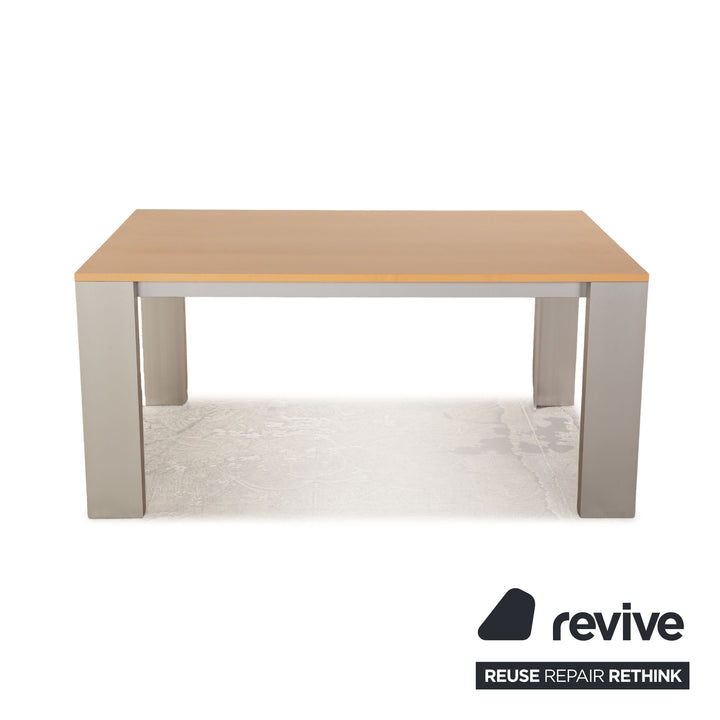 Rolf Benz Holz Esstisch Braun Eiche Aluminium Ausziehfunktion 160/280 x 75 x 98 cm