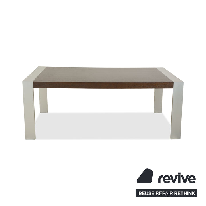 Rolf Benz Holz Esstisch Dunkelbraun Silber Ausziehfunktion 190-248 x 98 x 75 cm