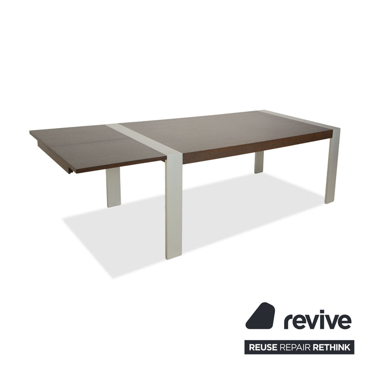 Rolf Benz Holz Esstisch Dunkelbraun Silber Ausziehfunktion 190-248 x 98 x 75 cm