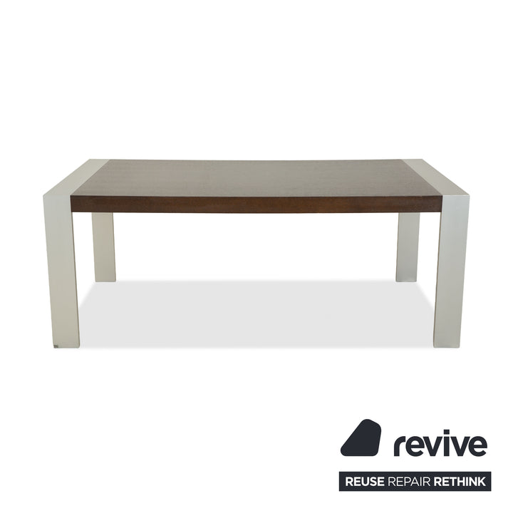 Rolf Benz Holz Esstisch Dunkelbraun Silber Ausziehfunktion 190-248 x 98 x 75 cm