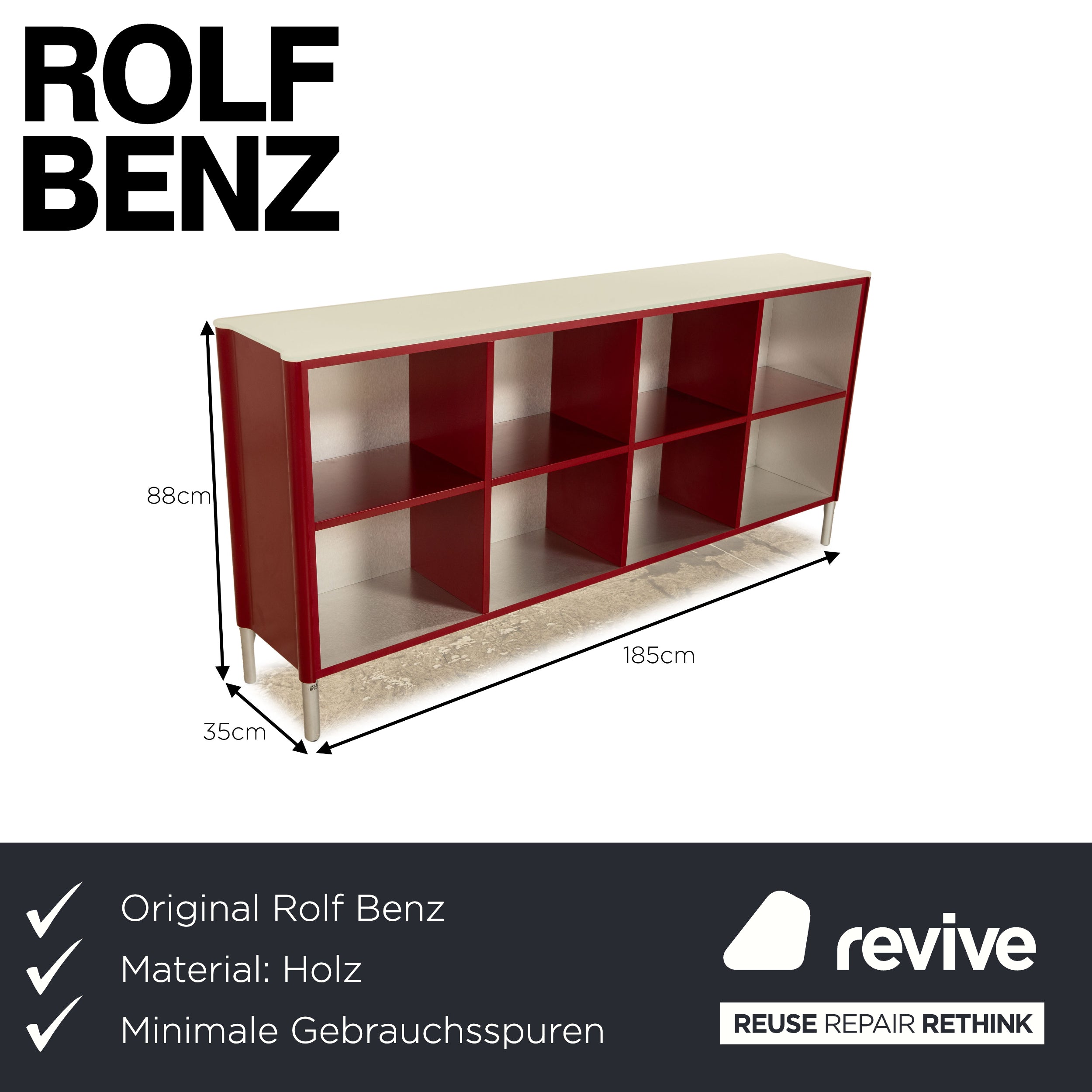 Rolf Benz Holz Sideboard Rot