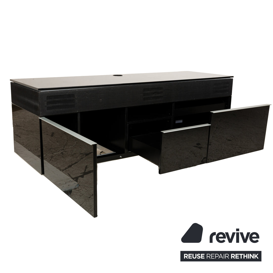 Rolf Benz wooden sideboard black high gloss lowboard media board