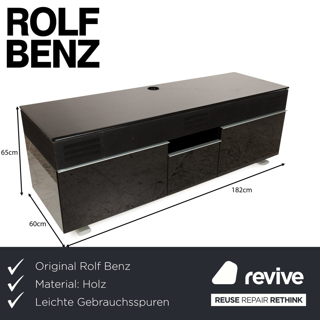 Rolf Benz wooden sideboard black high gloss lowboard media board
