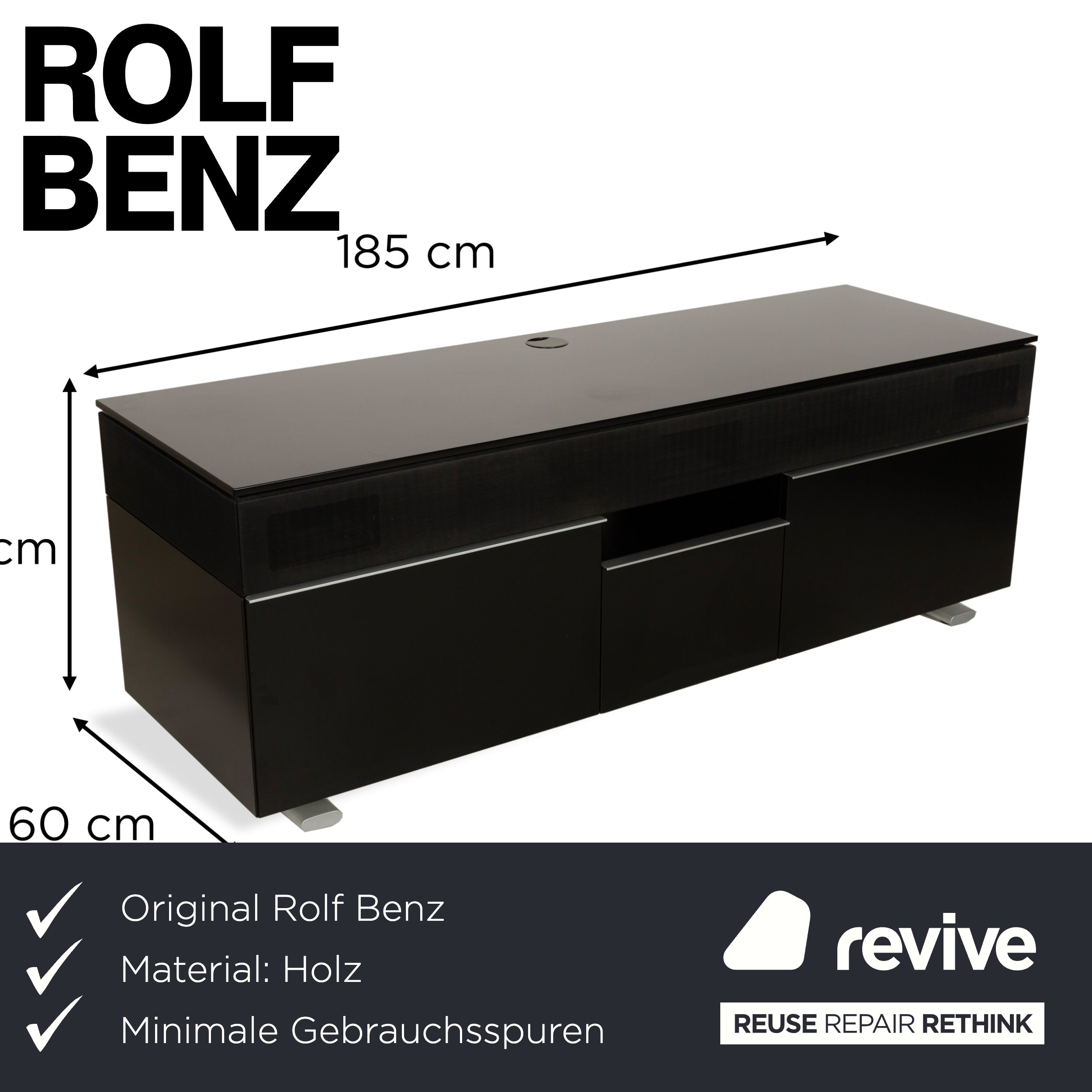 Rolf Benz Holz Sideboard Schwarz Lowboard