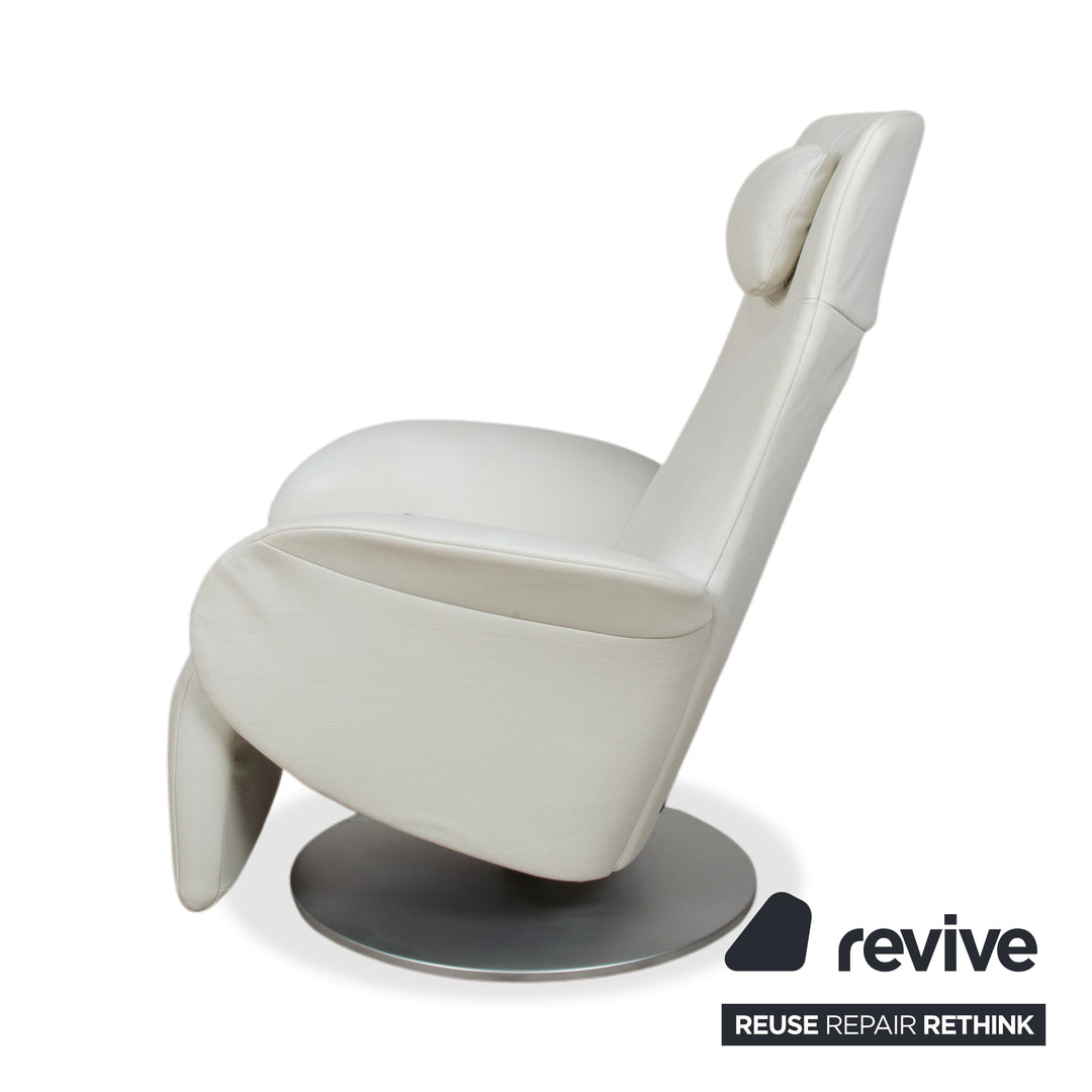 Rolf Benz L-SE-L 572 Fauteuil Cuir Crème Blanc fonction manuelle relax