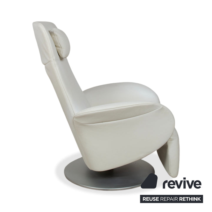 Rolf Benz L-SE-L 572 Fauteuil Cuir Crème Blanc fonction manuelle relax