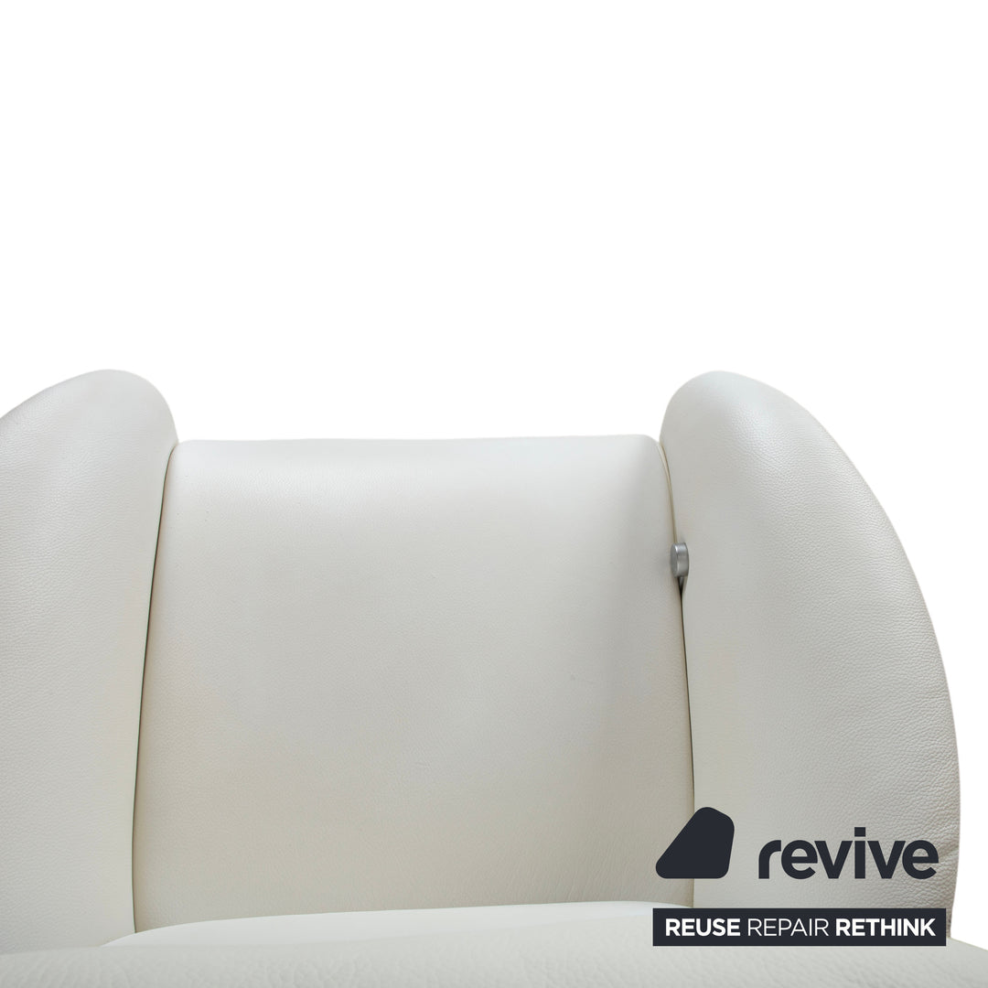 Rolf Benz L-SE-L 572 Fauteuil Cuir Crème Blanc fonction manuelle relax