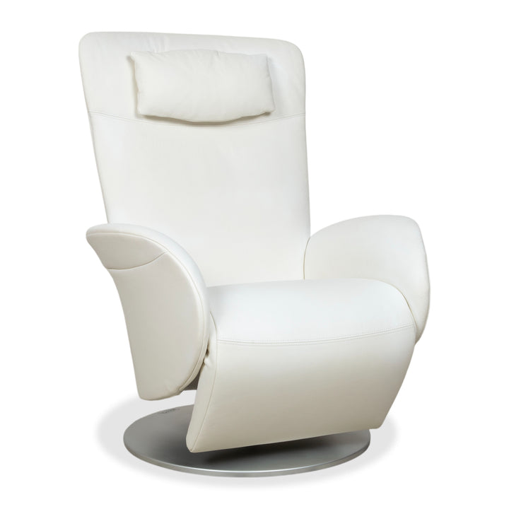 Rolf Benz L-SE-L 572 Fauteuil Cuir Crème Blanc fonction manuelle relax