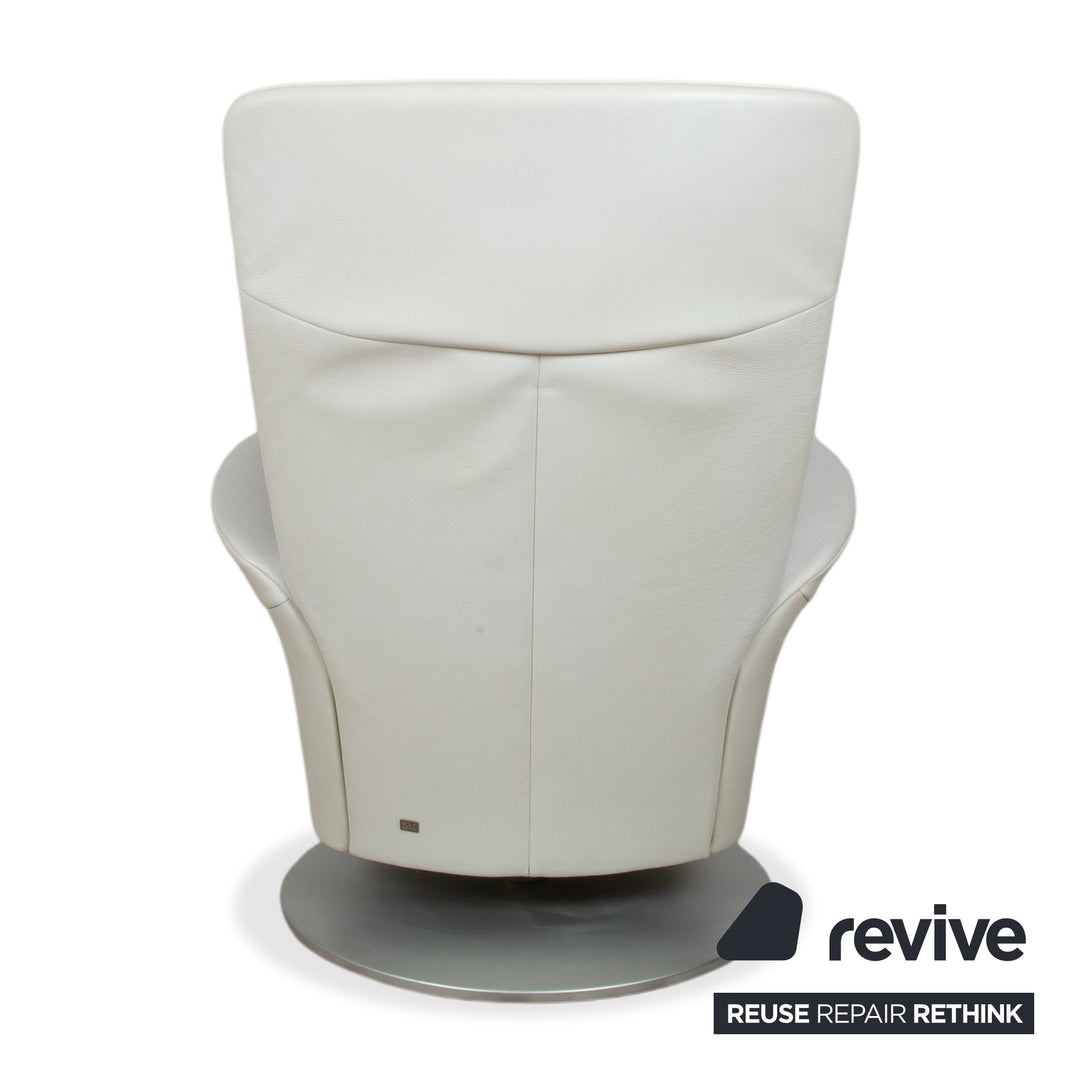 Rolf Benz L-SE-L 572 Fauteuil Cuir Crème Blanc fonction manuelle relax