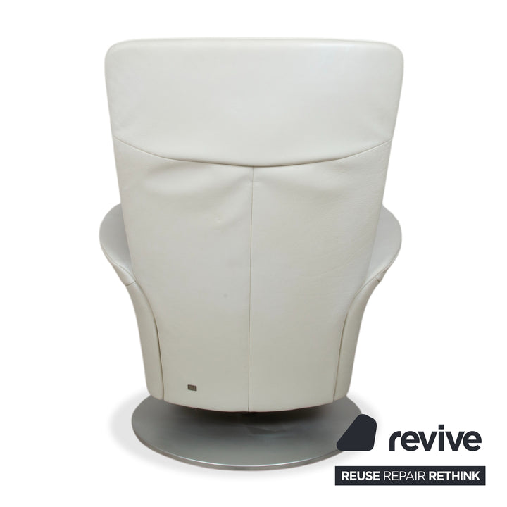 Rolf Benz L-SE-L 572 Fauteuil Cuir Crème Blanc fonction manuelle relax