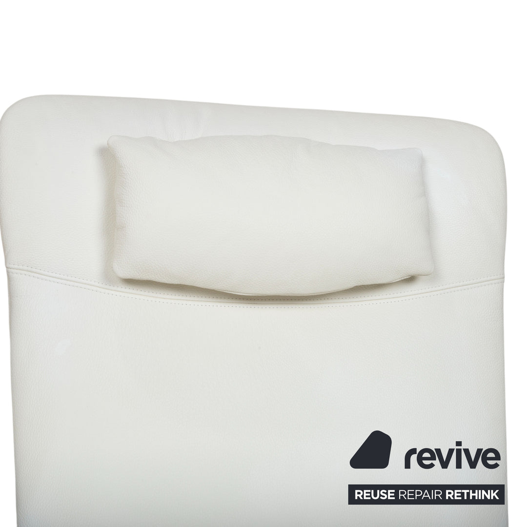 Rolf Benz L-SE-L 572 Fauteuil Cuir Crème Blanc fonction manuelle relax