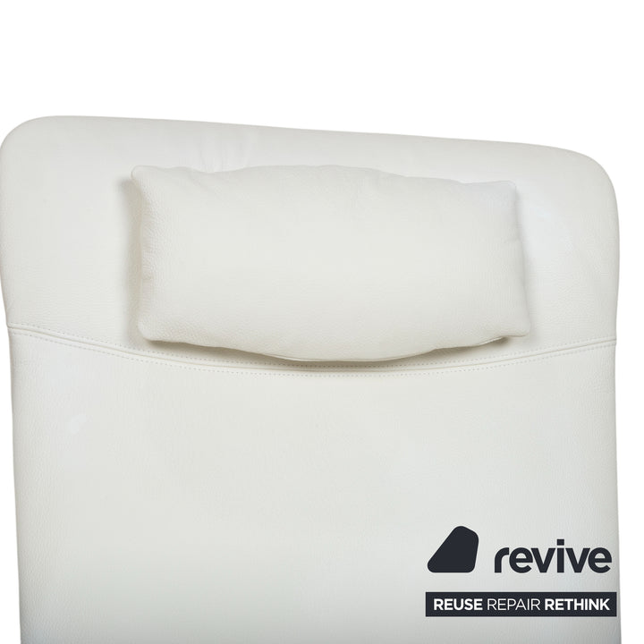 Rolf Benz L-SE-L 572 Fauteuil Cuir Crème Blanc fonction manuelle relax