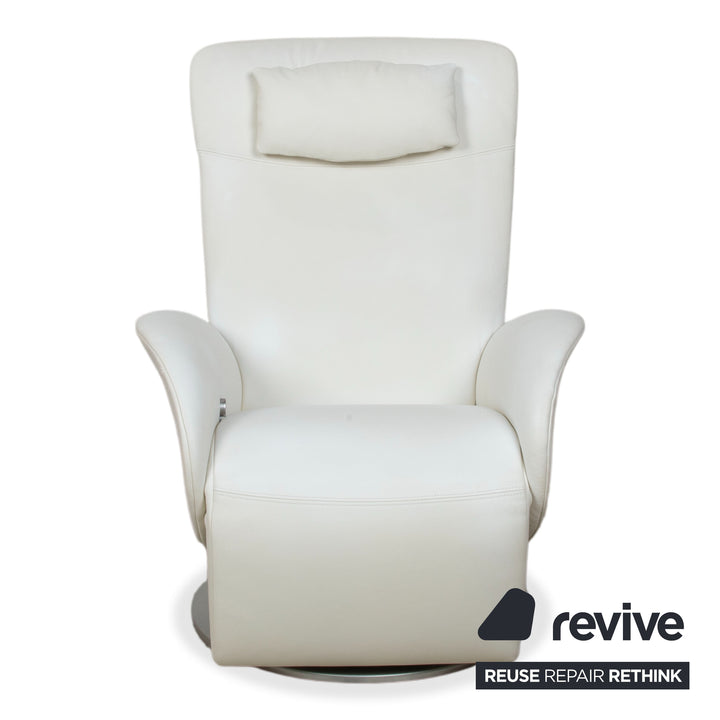 Rolf Benz L-SE-L 572 Fauteuil Cuir Crème Blanc fonction manuelle relax