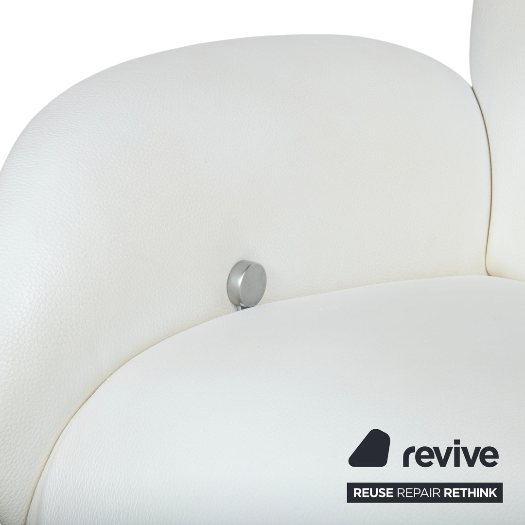 Rolf Benz L-SE-L 572 Fauteuil Cuir Crème Blanc fonction manuelle relax