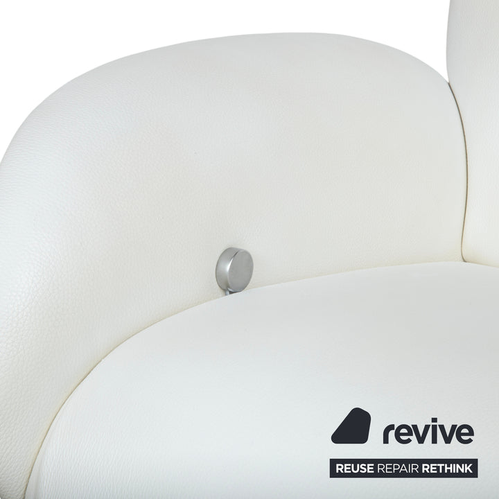 Rolf Benz L-SE-L 572 Fauteuil Cuir Crème Blanc fonction manuelle relax