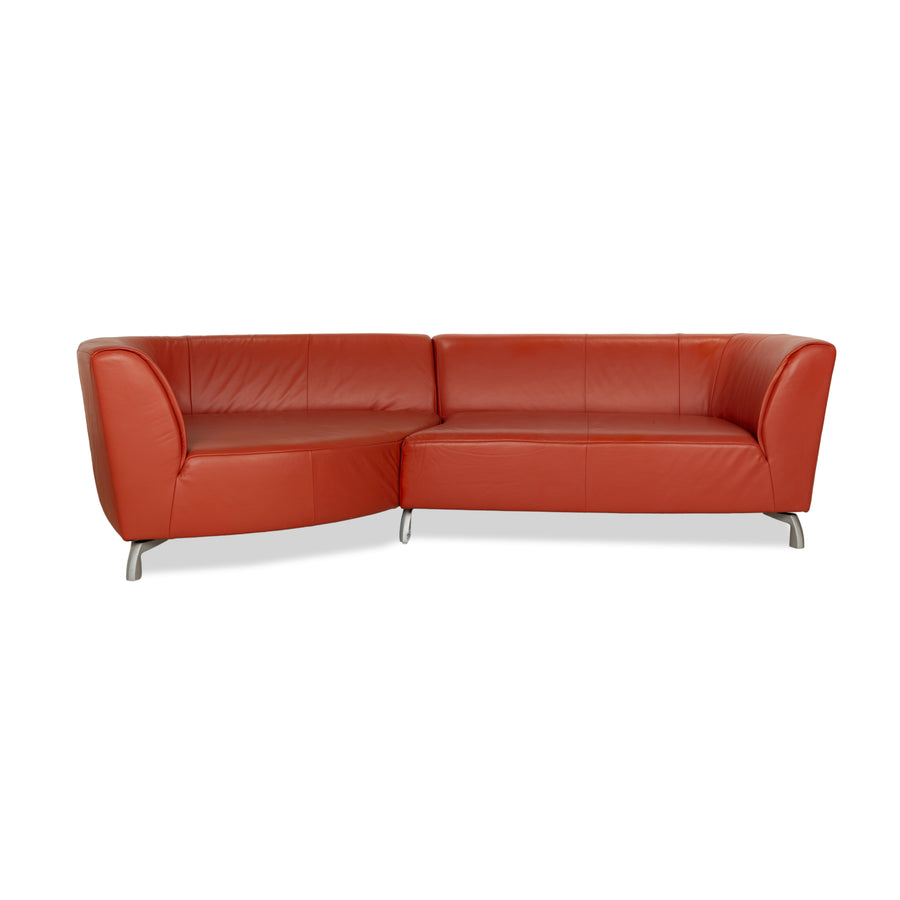 Rolf Benz leather corner sofa orange sofa couch