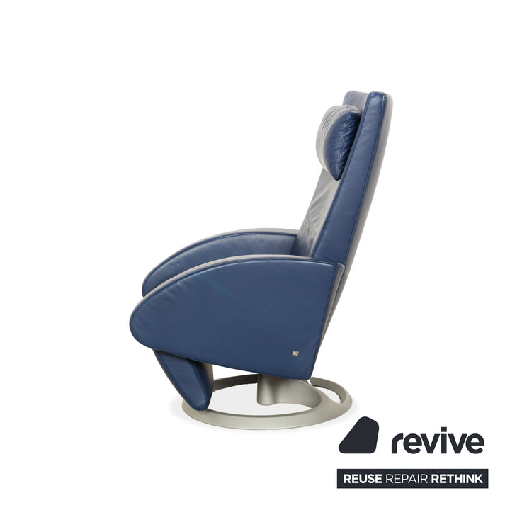 Rolf Benz leather armchair blue manual function