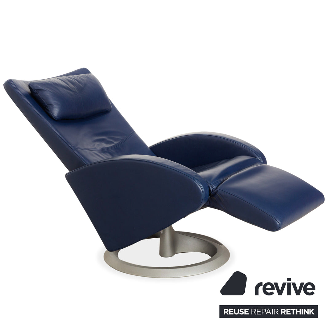 Rolf Benz Leder Sessel Blau manuelle Funktion