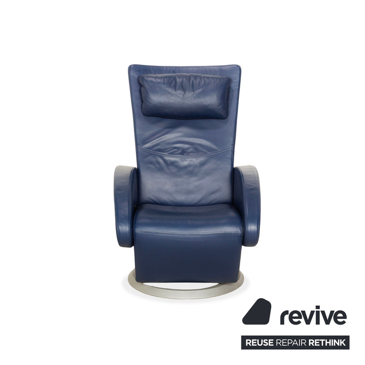 Rolf Benz leather armchair blue manual function
