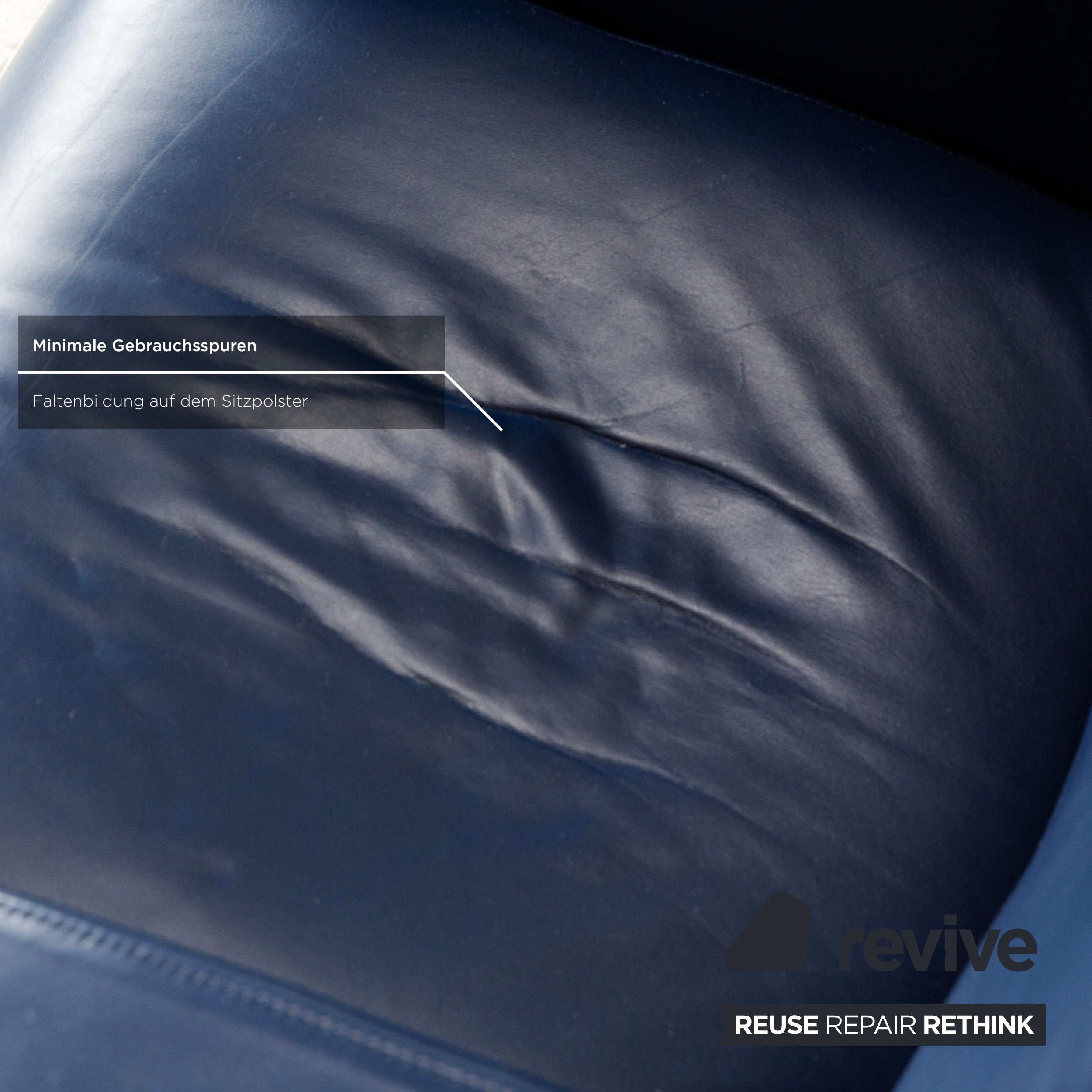 Rolf Benz Leder Sessel Blau manuelle Funktion