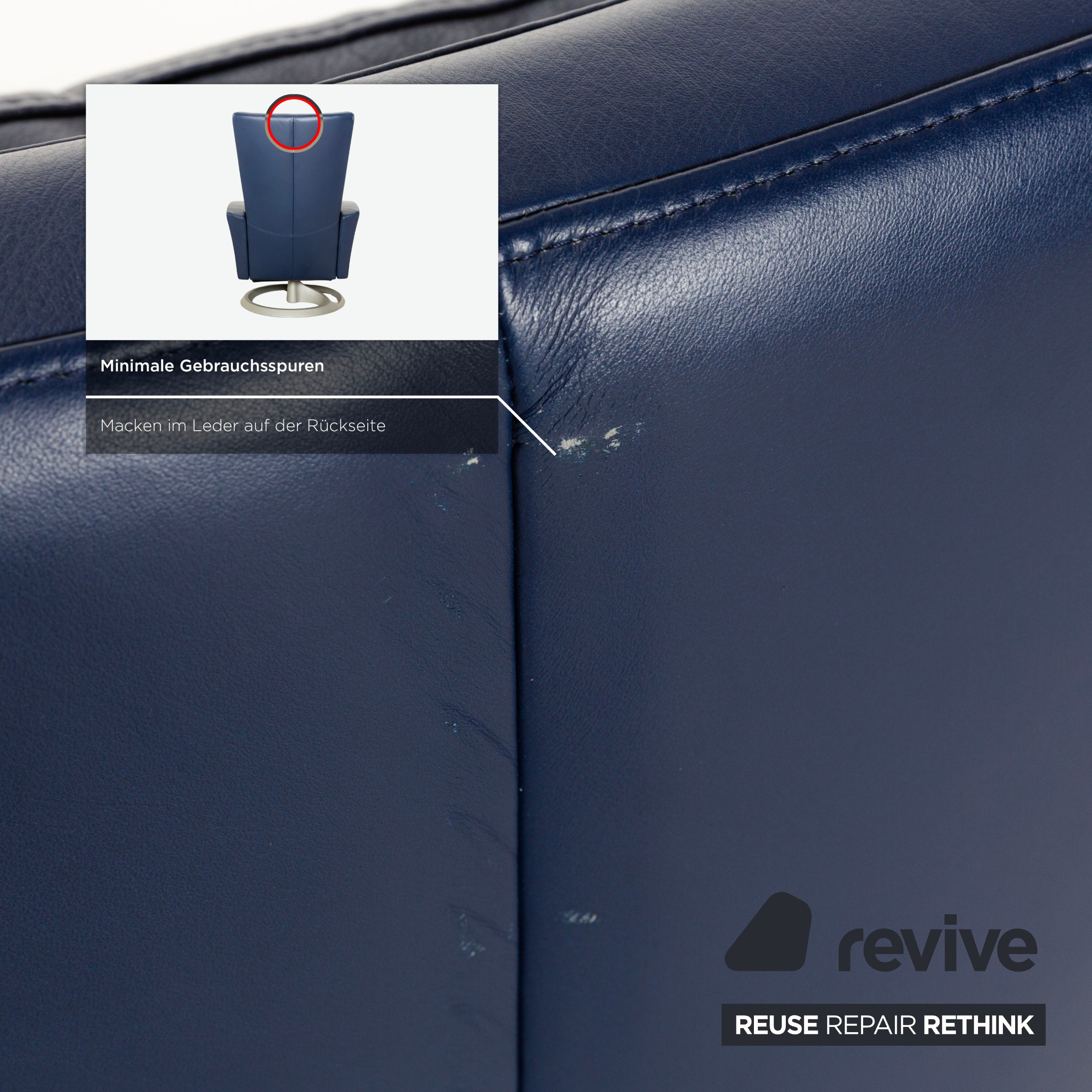 Rolf Benz Leder Sessel Blau manuelle Funktion