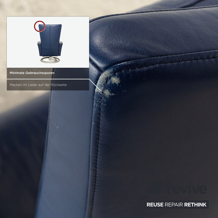 Rolf Benz Leder Sessel Blau manuelle Funktion