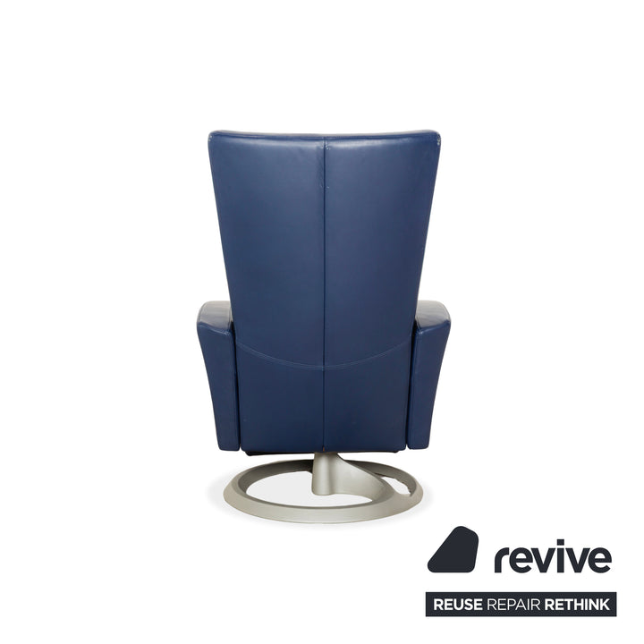 Fauteuil en cuir bleu Rolf Benz à fonction manuelle