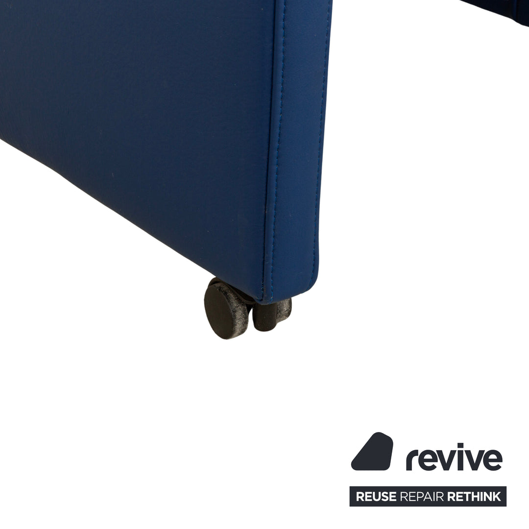 Rolf Benz Leder Sessel Blau Rollen