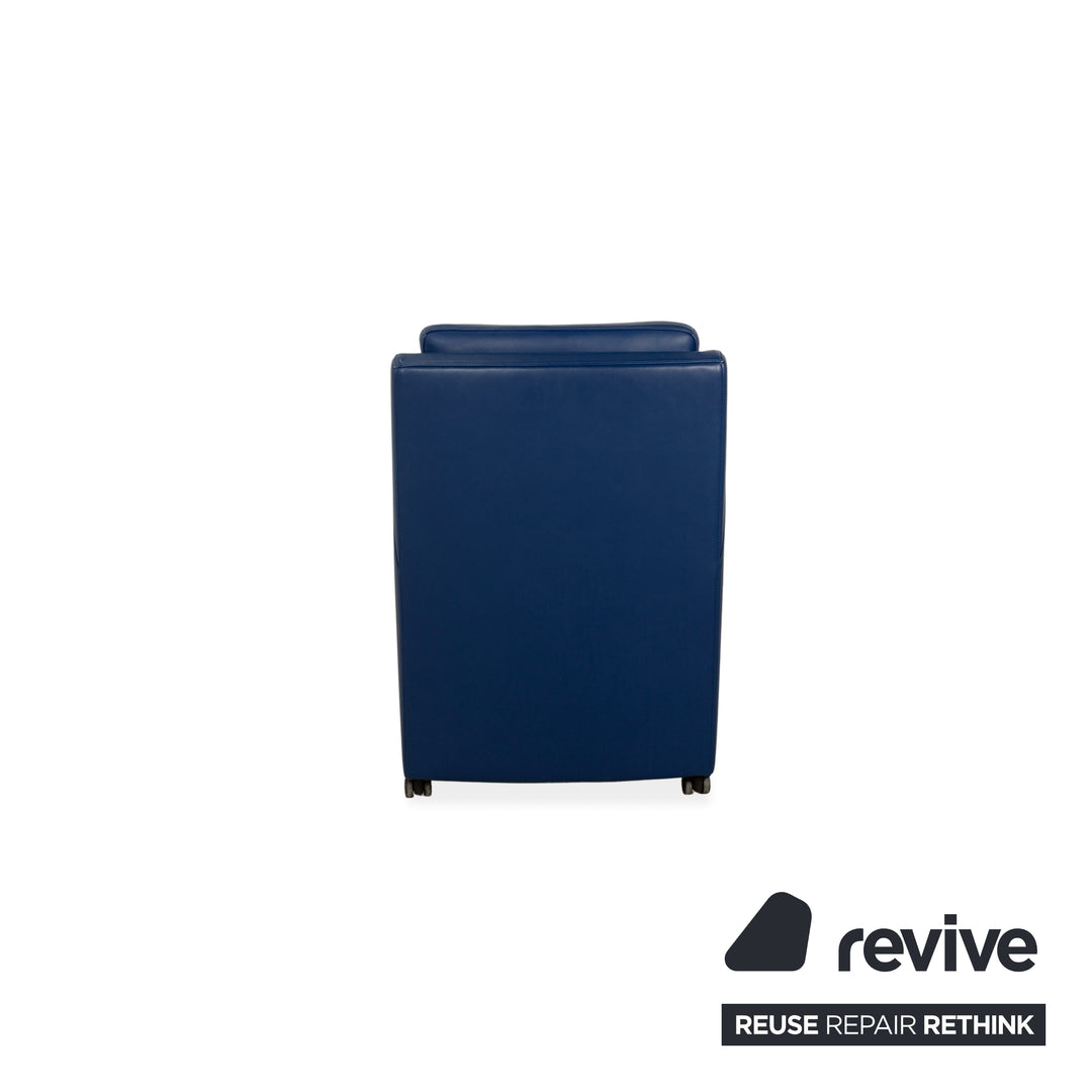 Rolf Benz Leder Sessel Blau Rollen