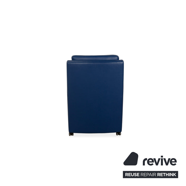 Rolf Benz Leder Sessel Blau Rollen
