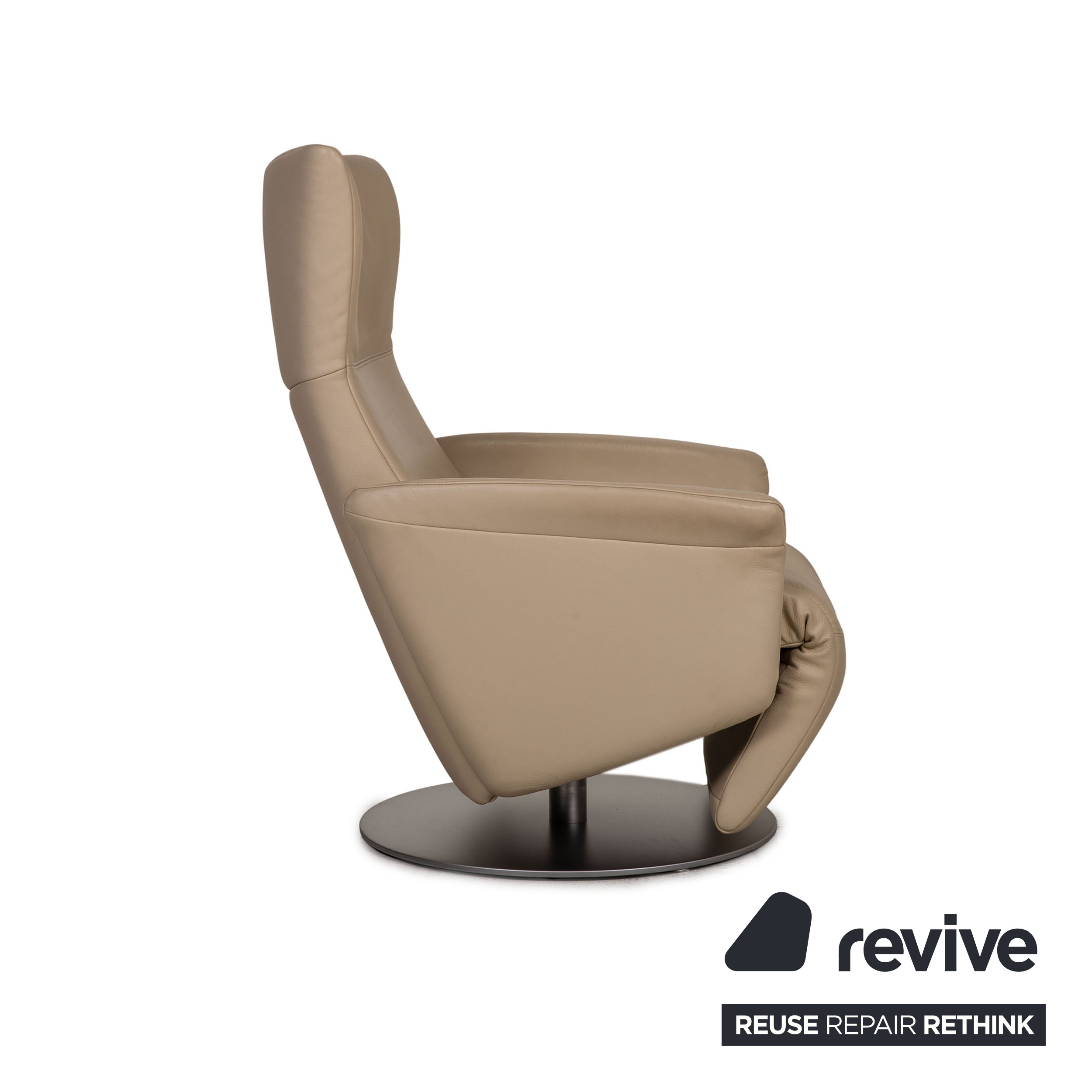 Rolf Benz leather armchair cream beige function manual relaxation function swivel function