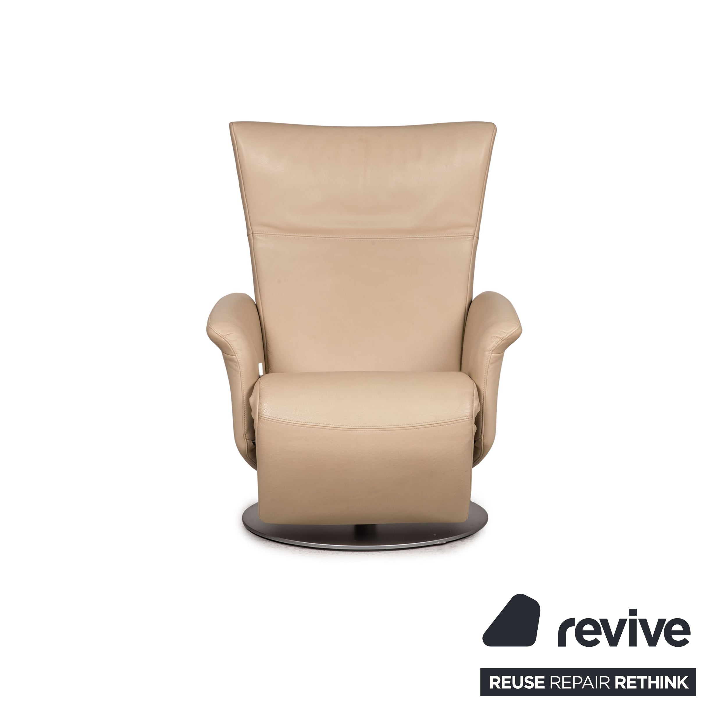 Rolf Benz leather armchair cream beige function manual relaxation function swivel function