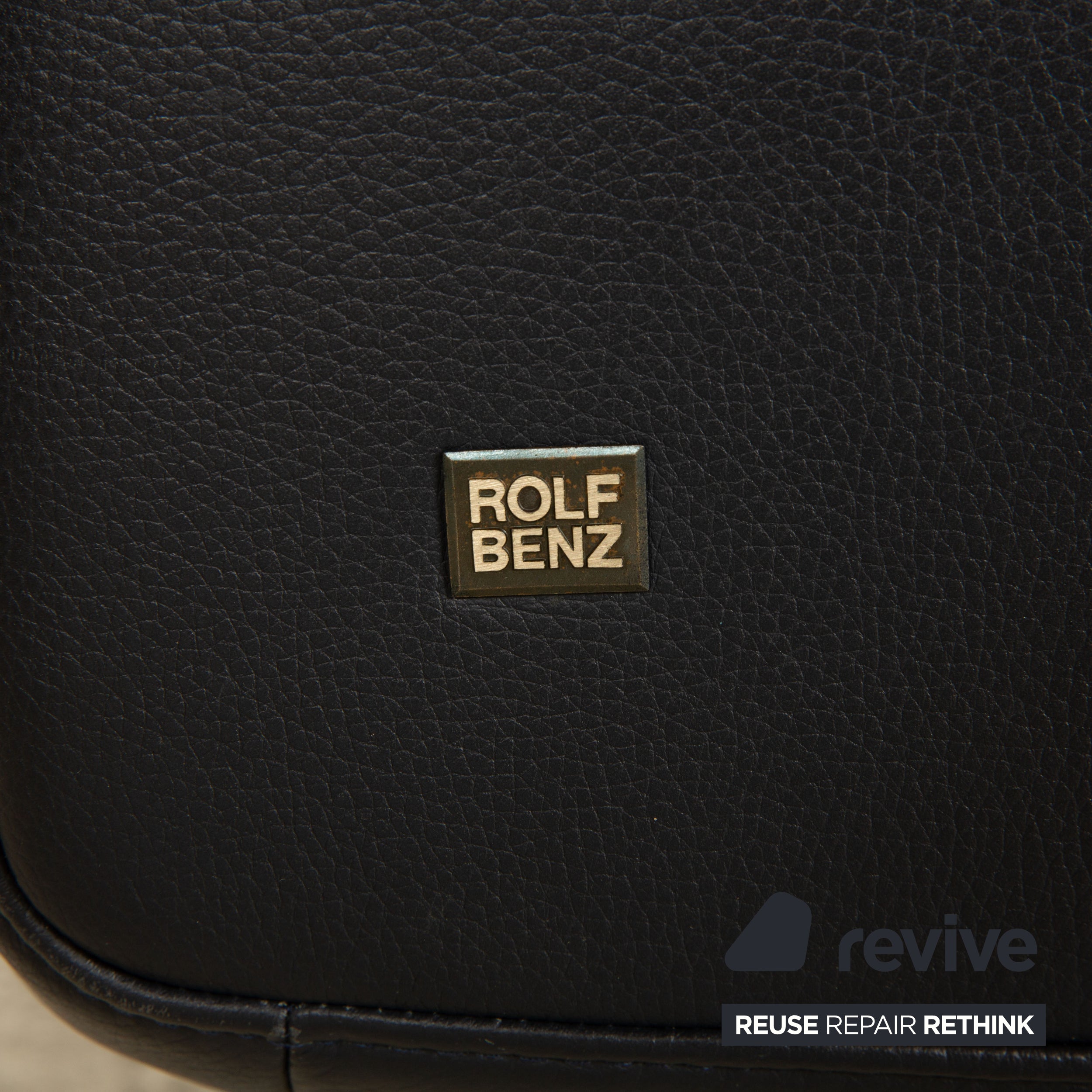 Rolf Benz leather armchair dark blue