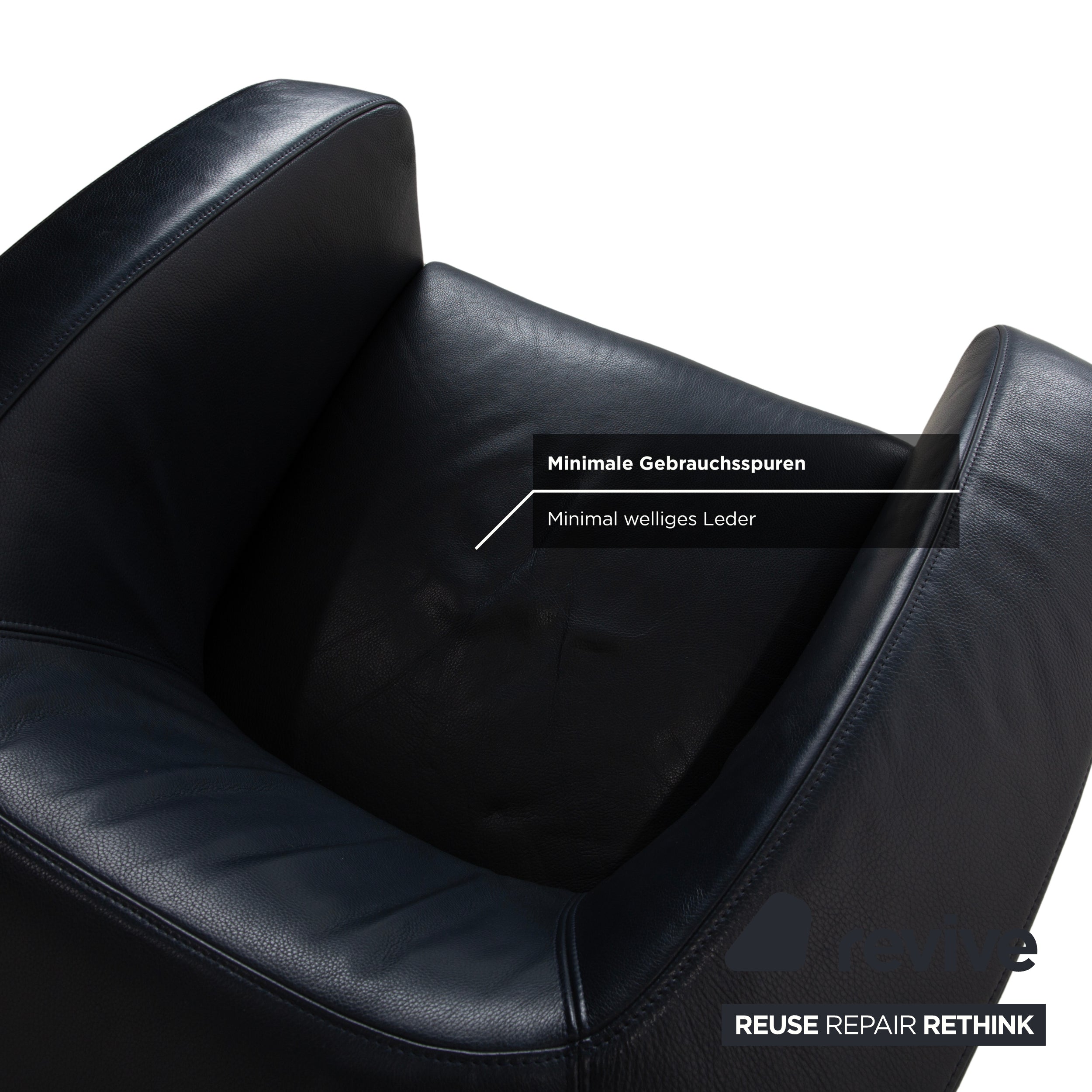 Rolf Benz Leder Sessel Dunkelblau