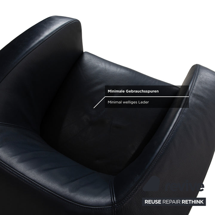 Rolf Benz Leder Sessel Dunkelblau