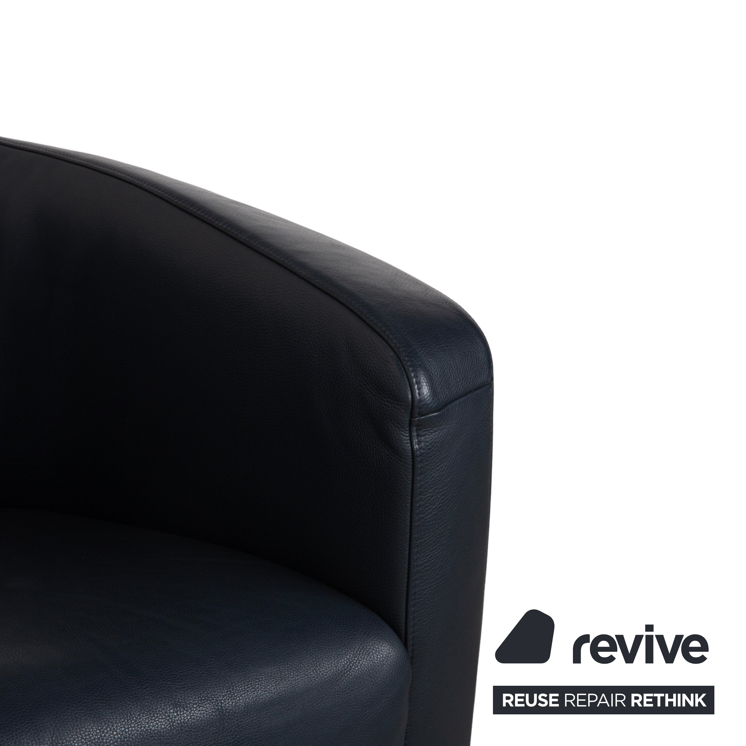 Rolf Benz Leder Sessel Dunkelblau