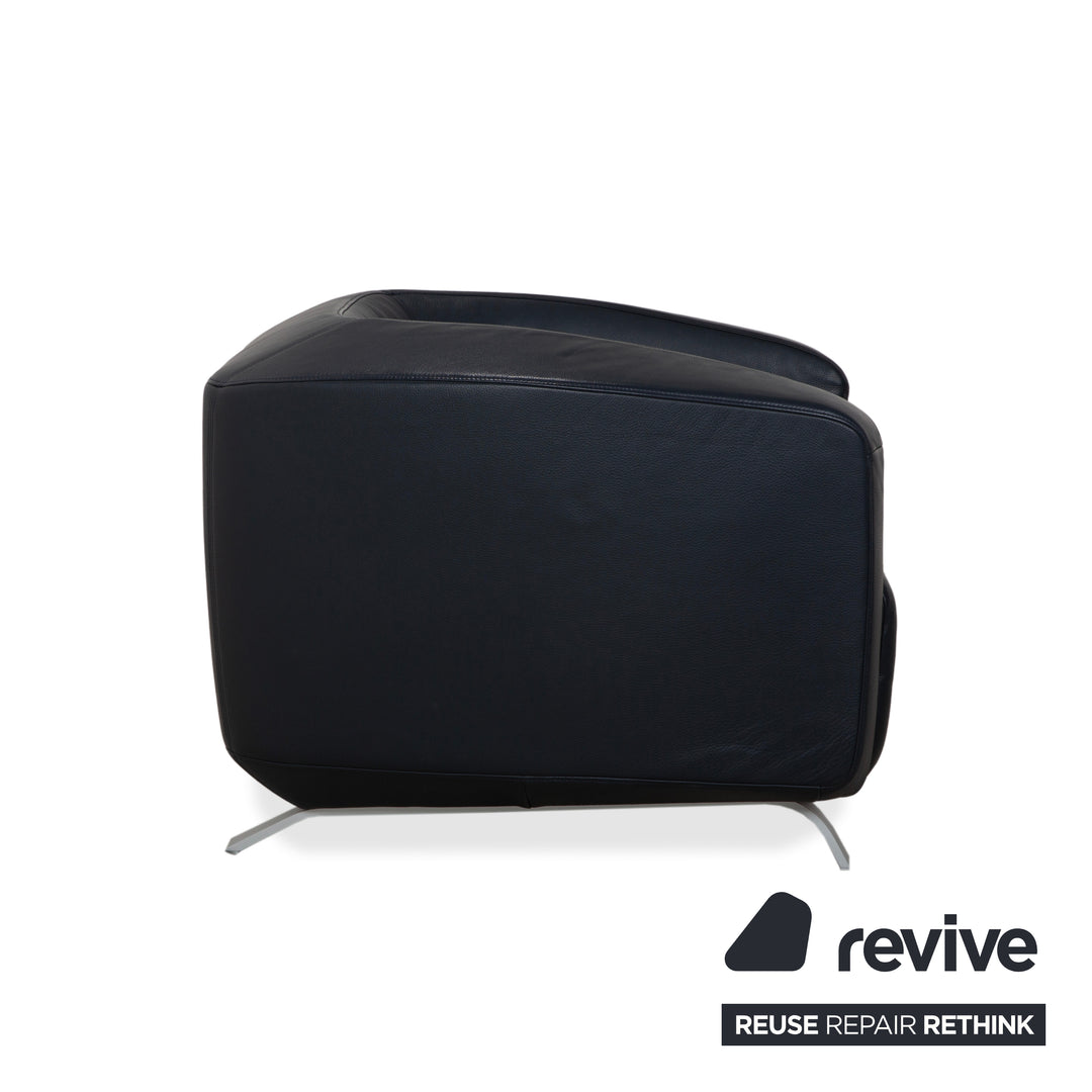 Rolf Benz Leder Sessel Dunkelblau