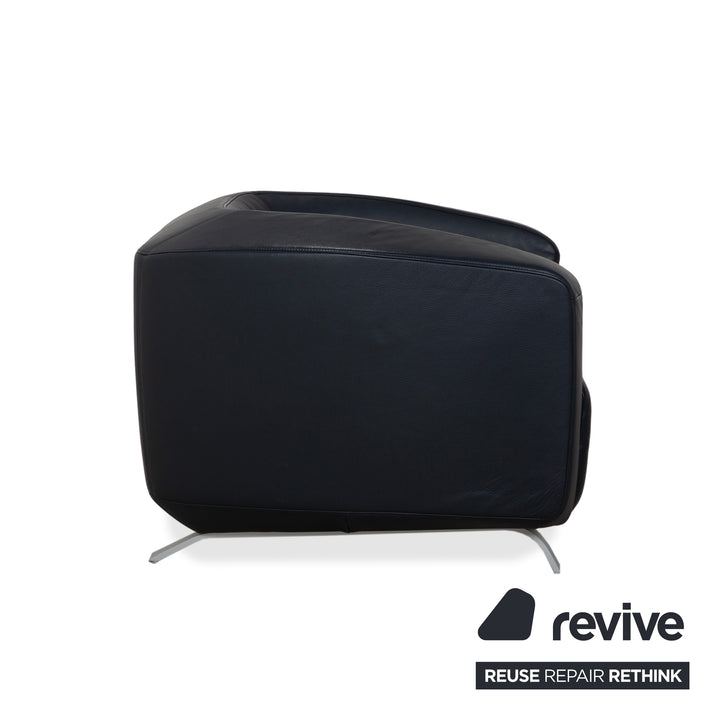 Rolf Benz Leder Sessel Dunkelblau