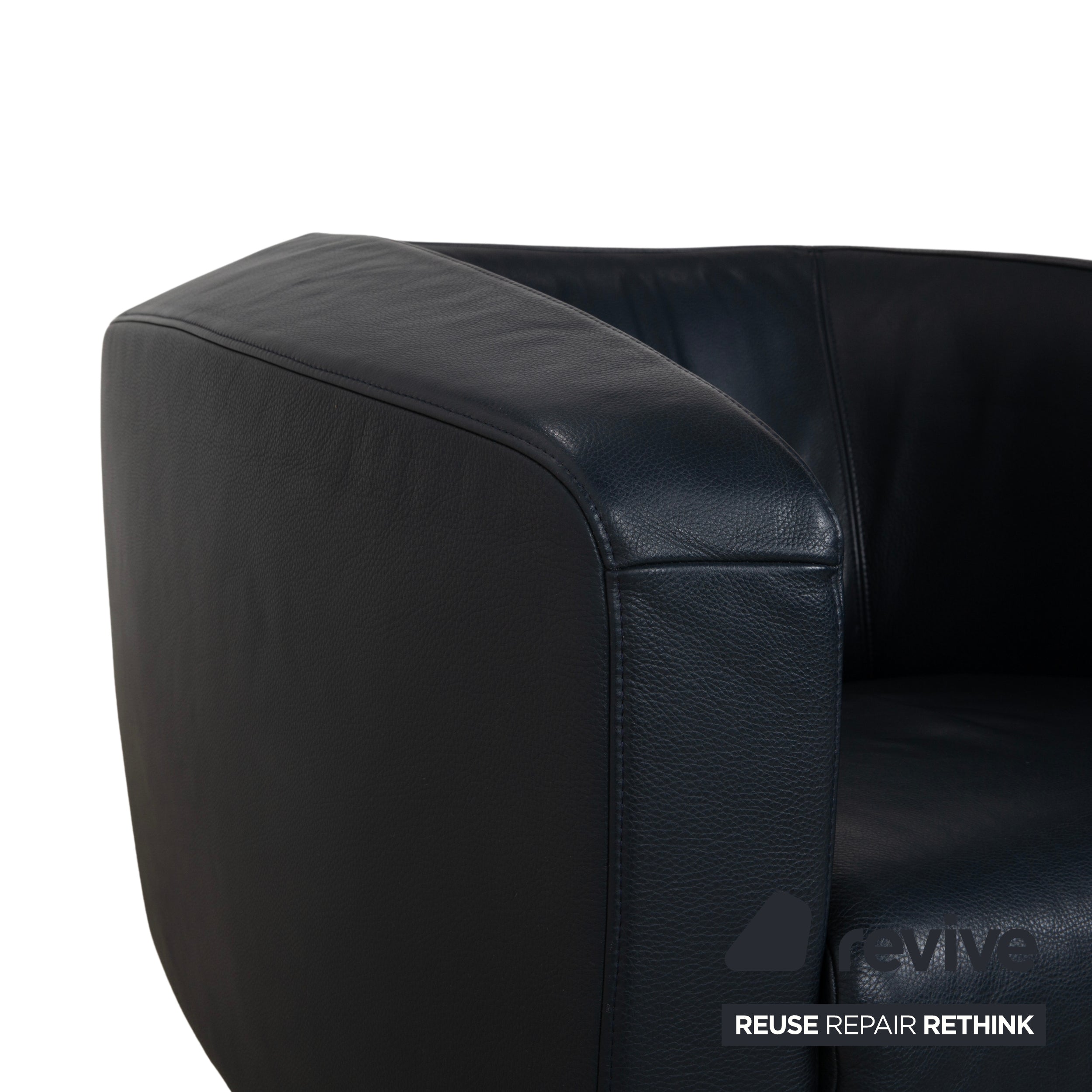 Rolf Benz Leder Sessel Dunkelblau