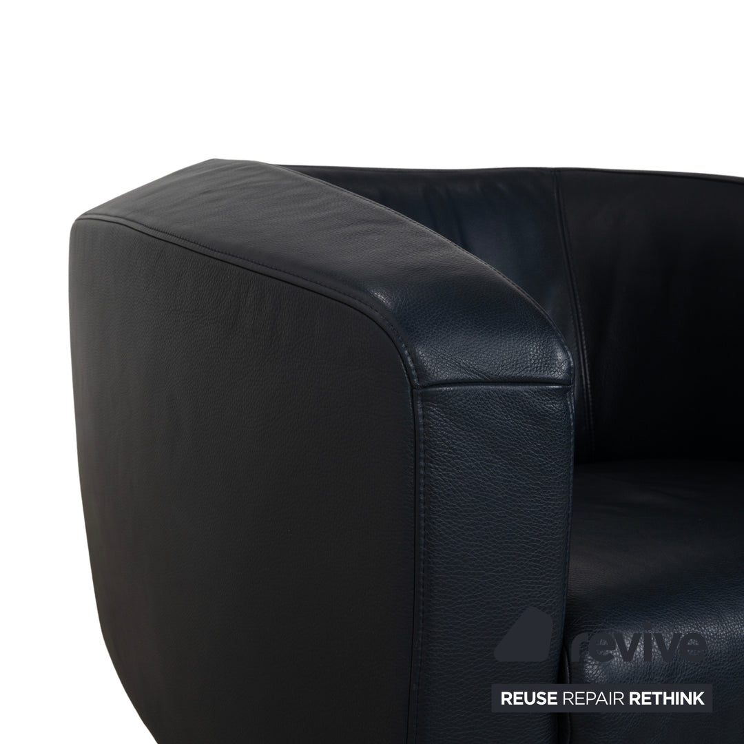 Rolf Benz Leder Sessel Dunkelblau