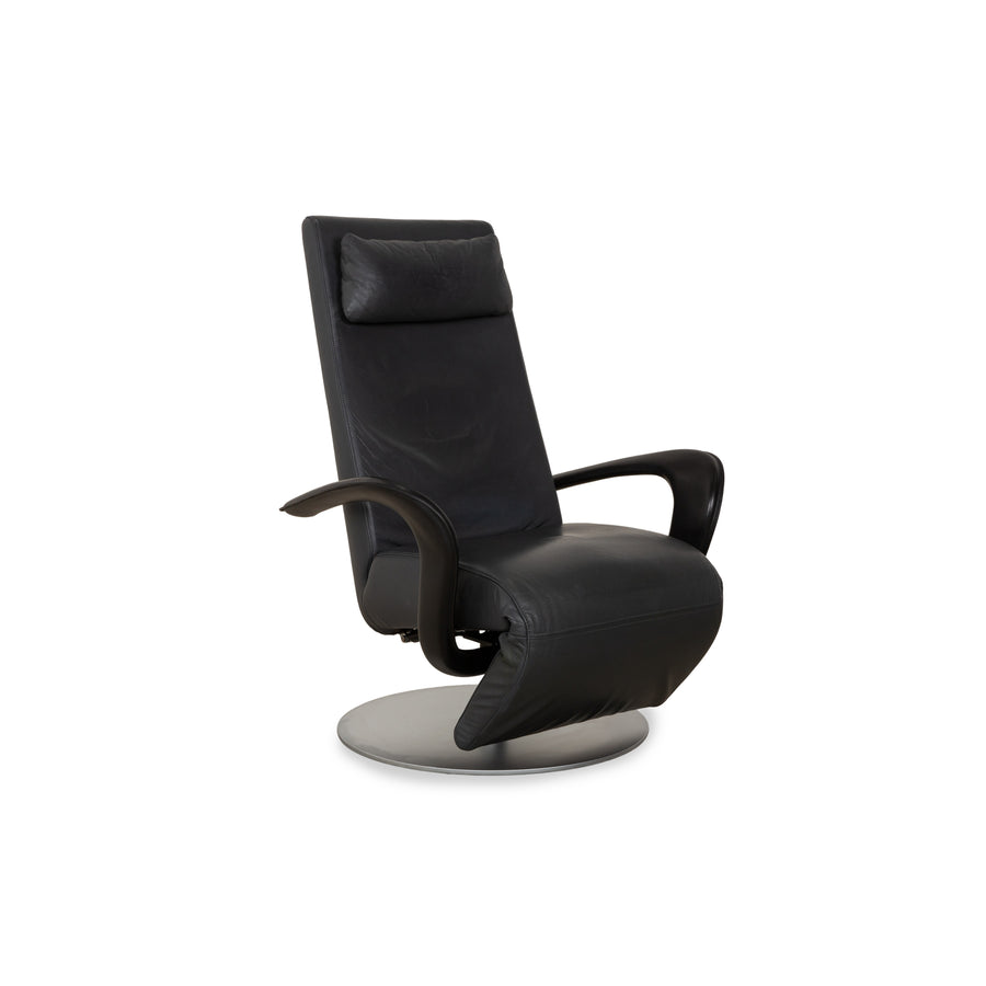 Rolf Benz Leather Armchair Dark Grey Manual Function Relax Chair