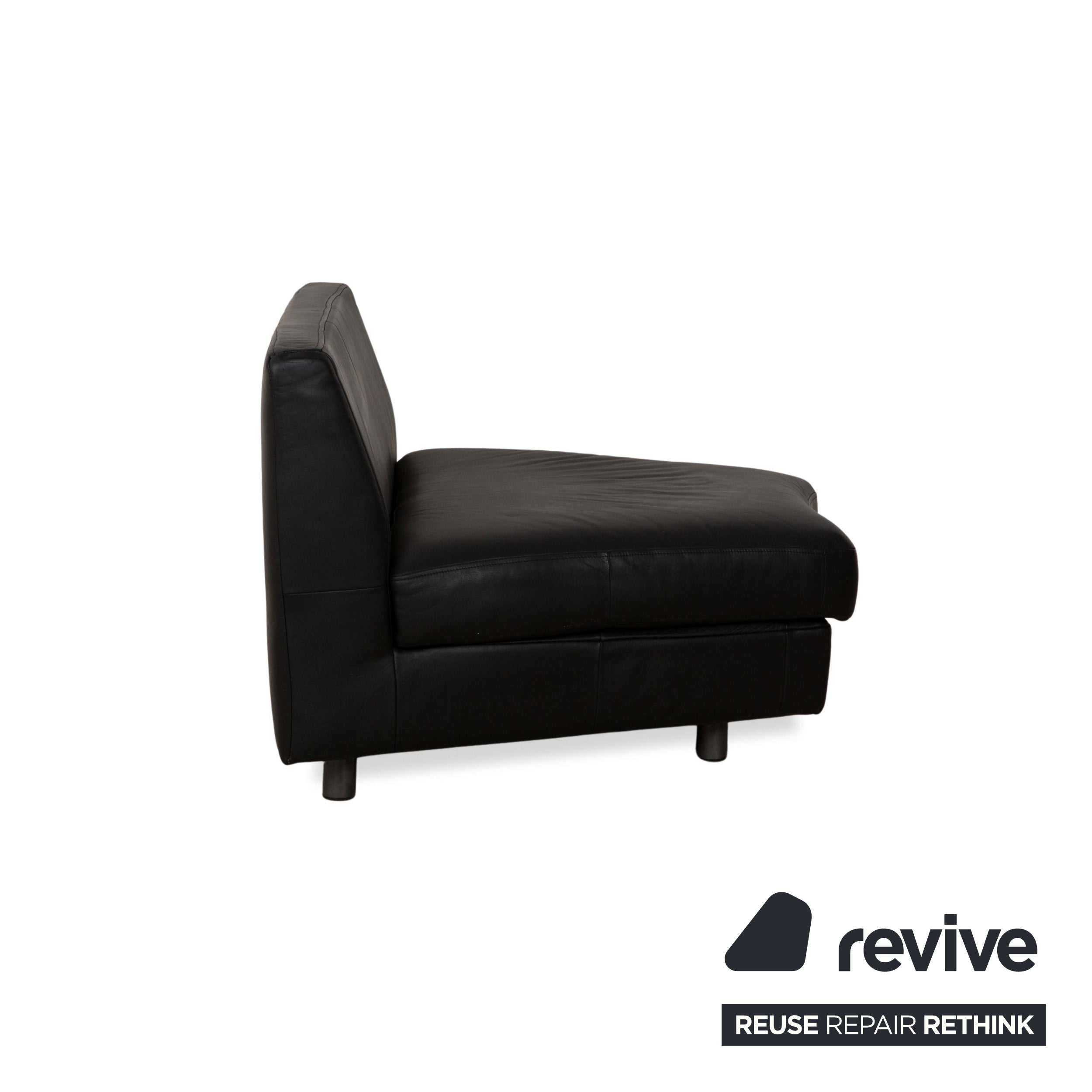 Rolf Benz leather armchair black