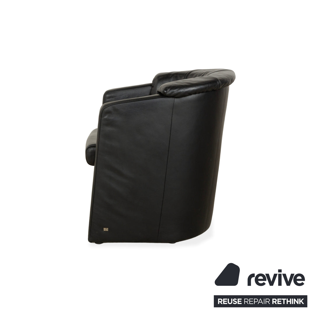 Rolf Benz leather armchair black