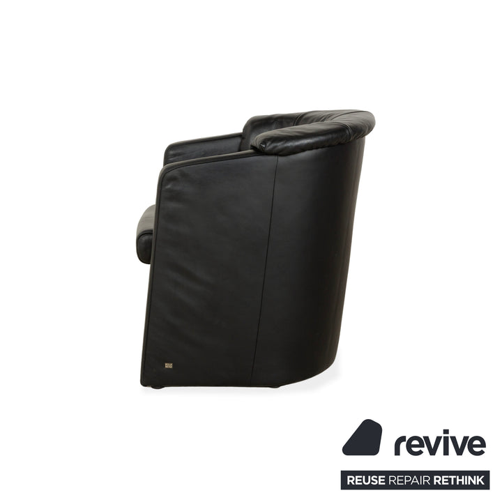 Rolf Benz leather armchair black