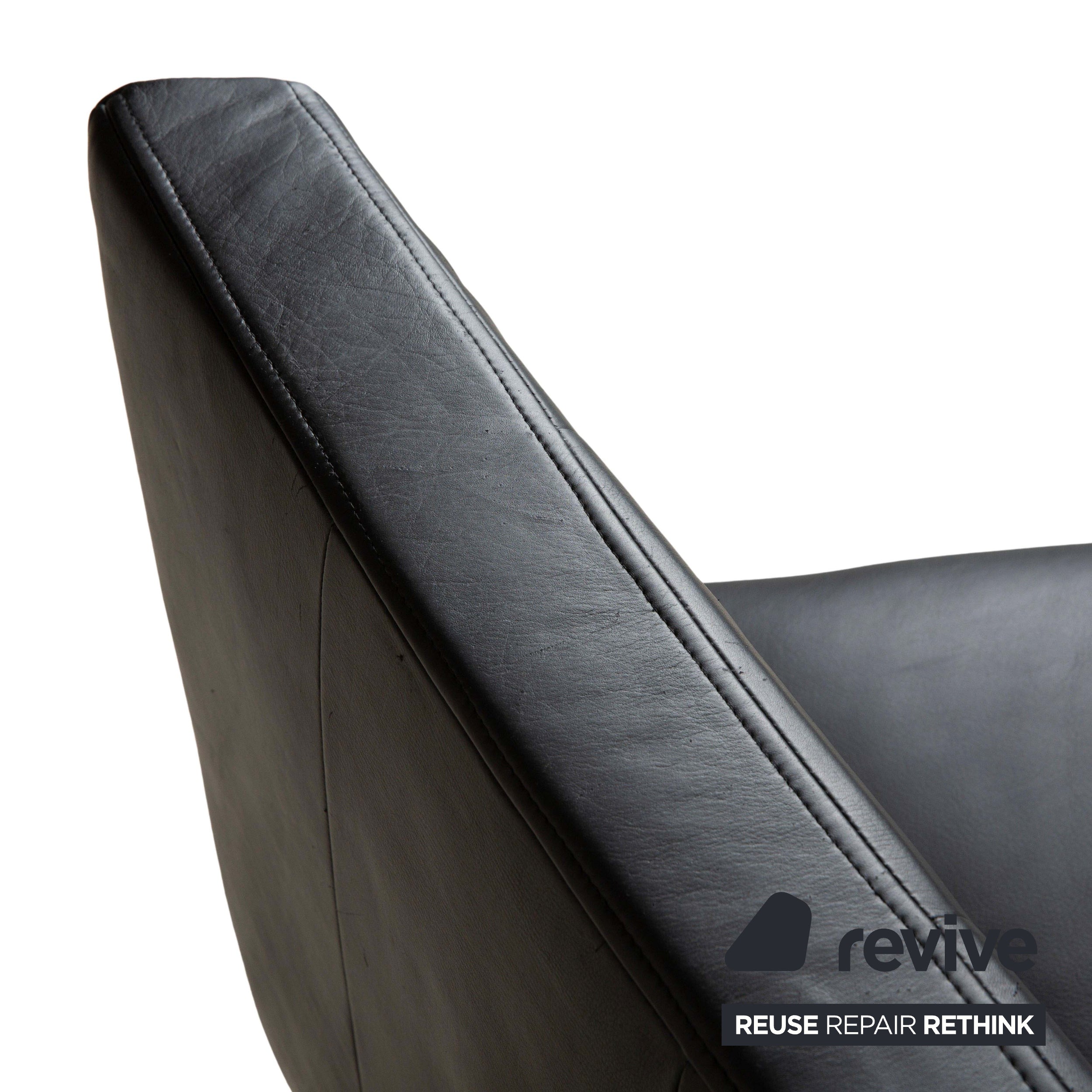 Rolf Benz leather armchair black