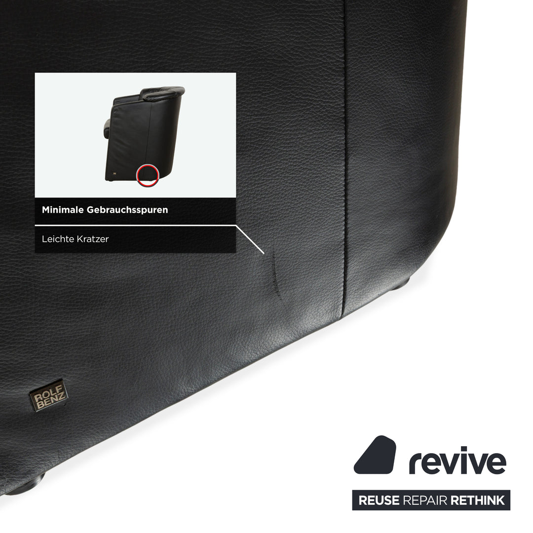 Rolf Benz leather armchair black