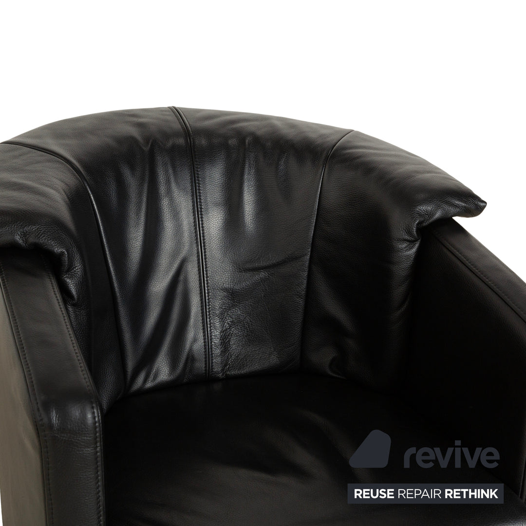 Rolf Benz leather armchair black