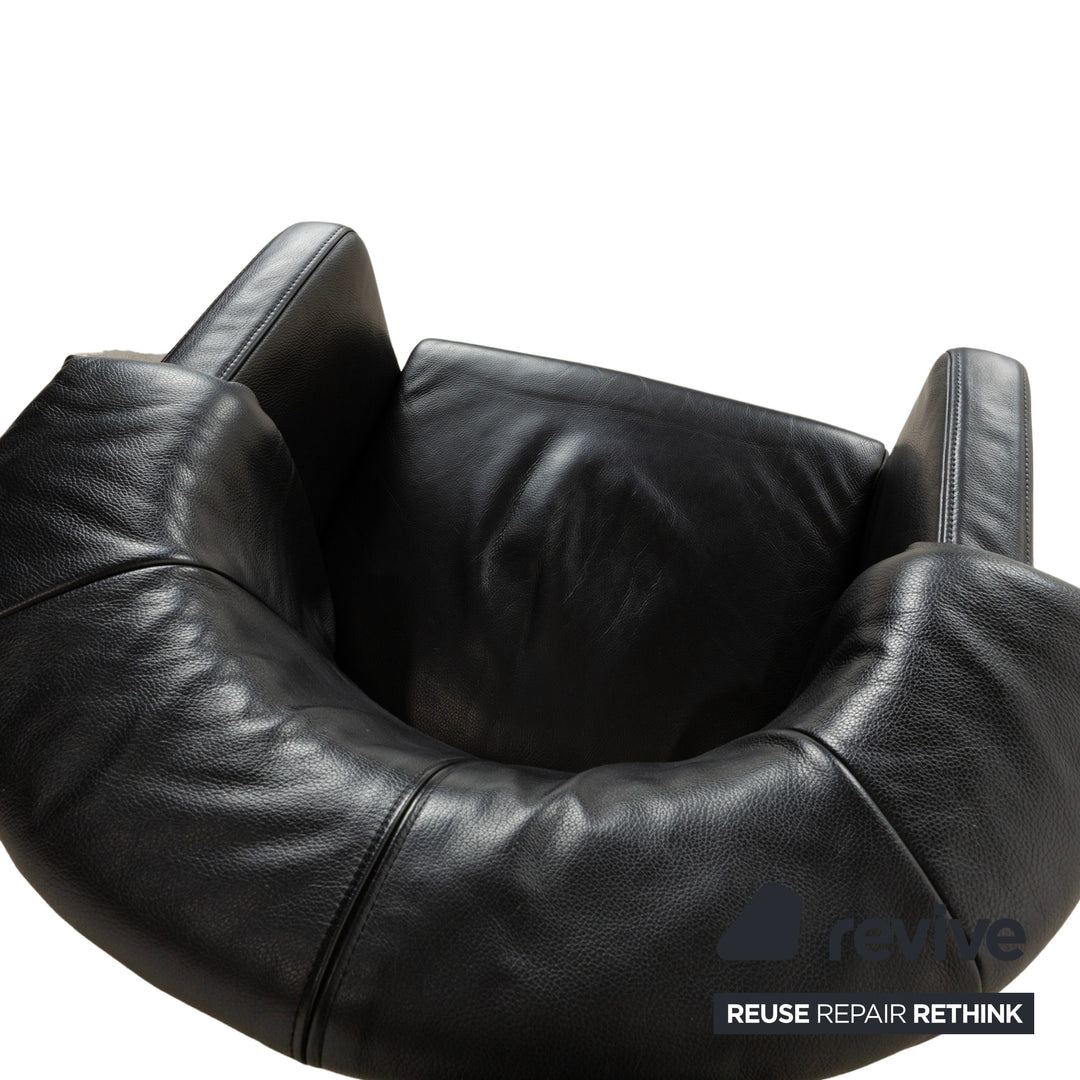 Rolf Benz leather armchair black